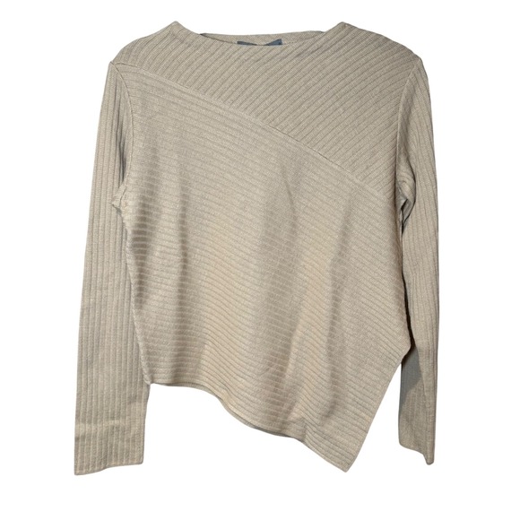 Annarita N Sweaters - Annarita N Asymmetrical Sweater Merino Wool Cream‎ Size Small